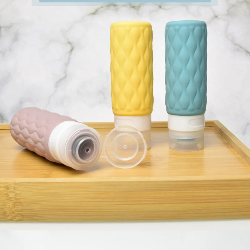 4 قطعة 100 مللي مجموعة زجاجات السفر سيليكون لمستحضرات التجميل تسرب قابلة للعصر لمستحضرات التجميل الشامبو كريم مكيف غسول الصابون