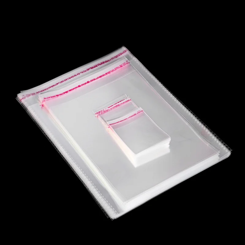 100 pieces of transparent opp packaging bags, plastic ziplock bags, self-adhesive bags, storage bags, printed logo