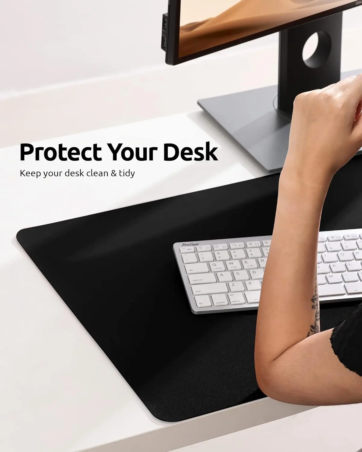 Leather Desk Pad Protector, Office Desk Mat, Large Mouse Pad, Non-Slip PU Leather Desk Blotter, Laptop Desk Pad  Waterproof