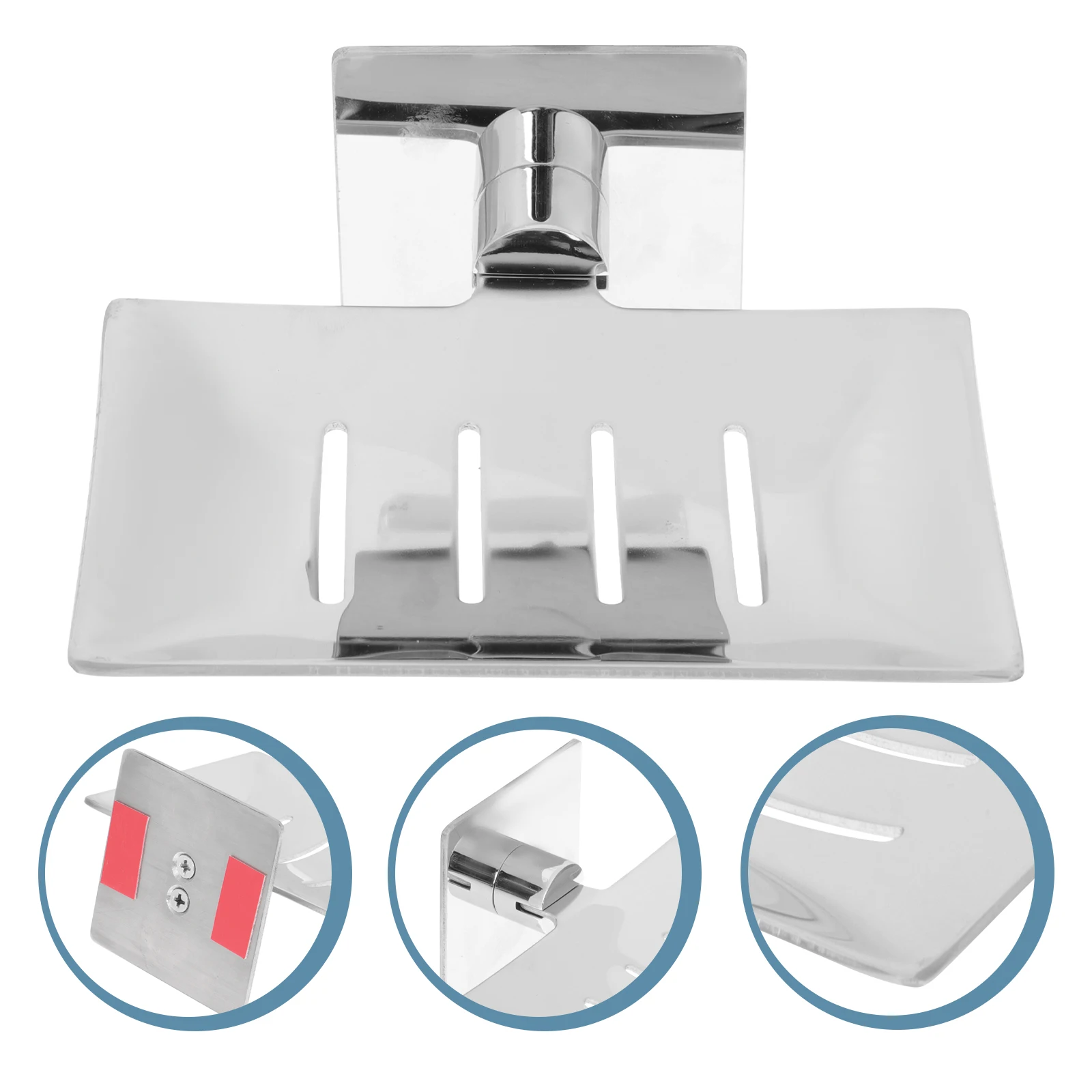 

Stainless Steel Bathroom Holder Wall-Mounted Self-Draining Rack Punch- Soap Storage Rack For Kitchen Sink Soap