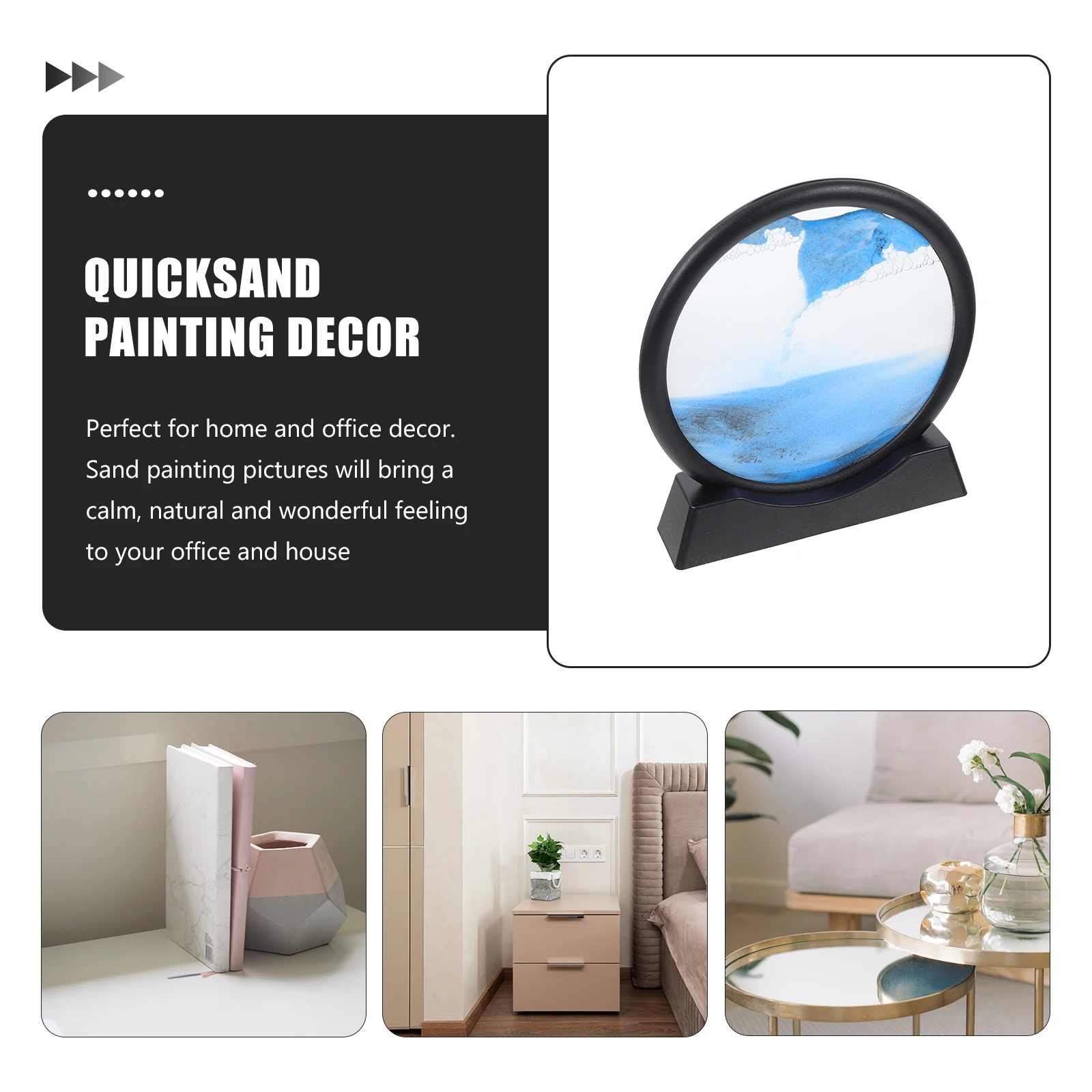 

Landscape Quicksand Painting Ornaments Art Picture Office Decor Moving Decoration Glass