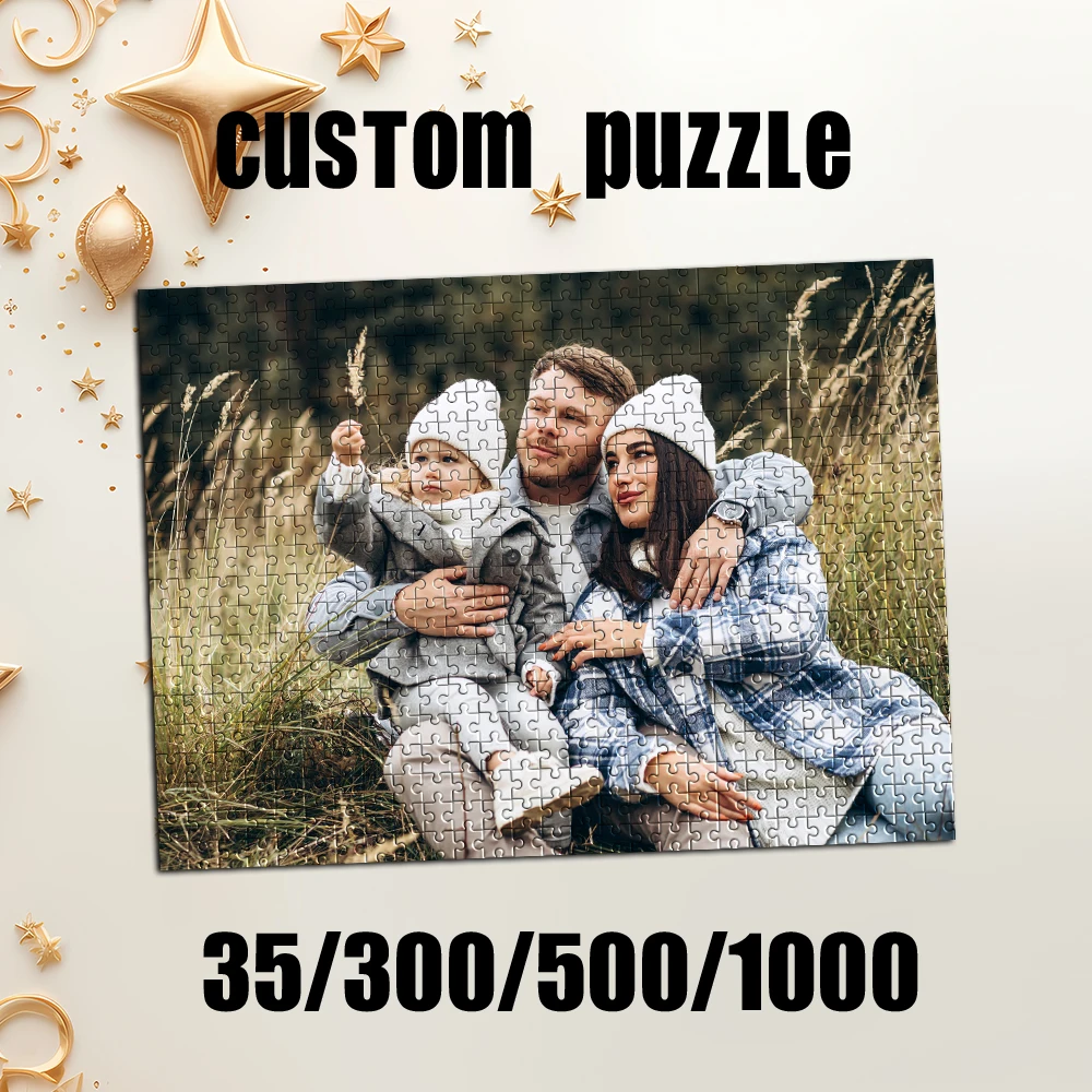 

35/300/500/1000pcs Personalized Custom Photo Puzzle portrait photography Customize Creative Commemorative Gift Families Games