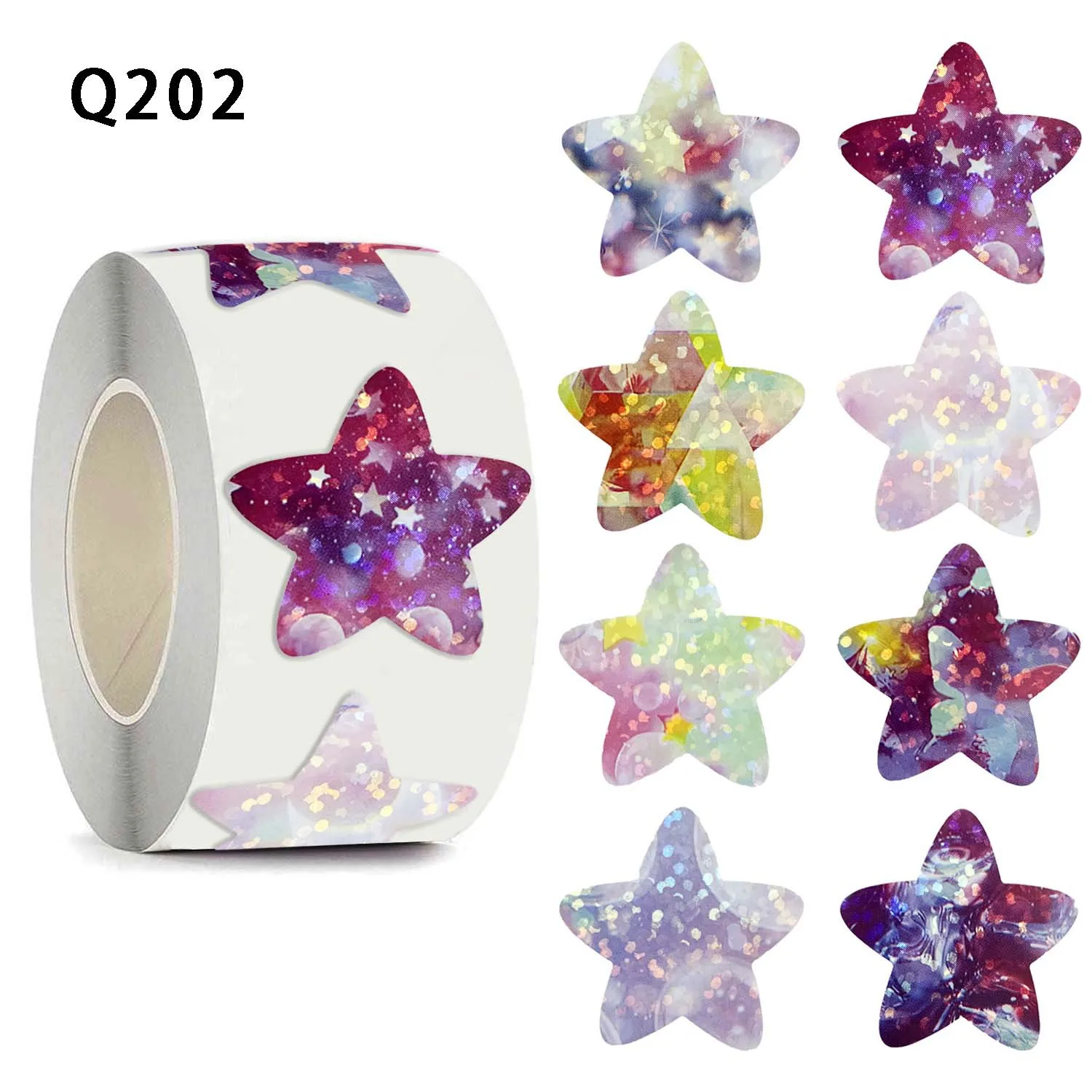 100-500pcs 1inch Coloful Glitter Star Sticker Label for Festival Party Decor Product Envelope Sealing Label Decoration Supply