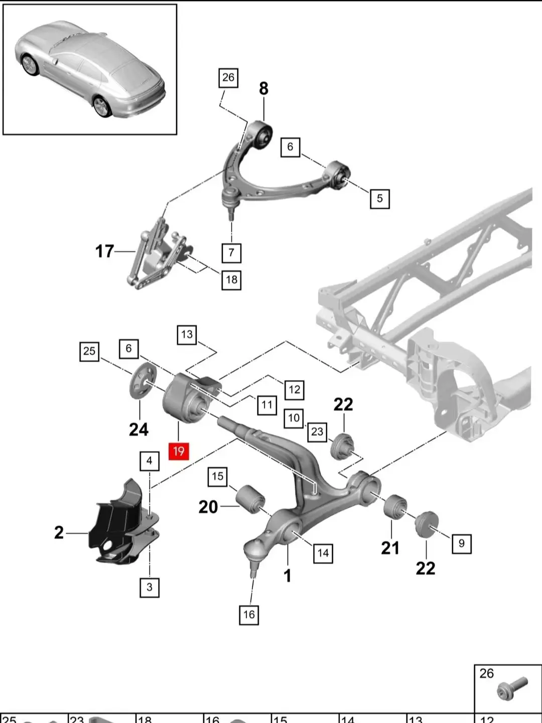 Front Suspension Control Arm Rubber Bushings 971407182B 971407183B 971407183C 971407183D For Porsche Panamera 971
