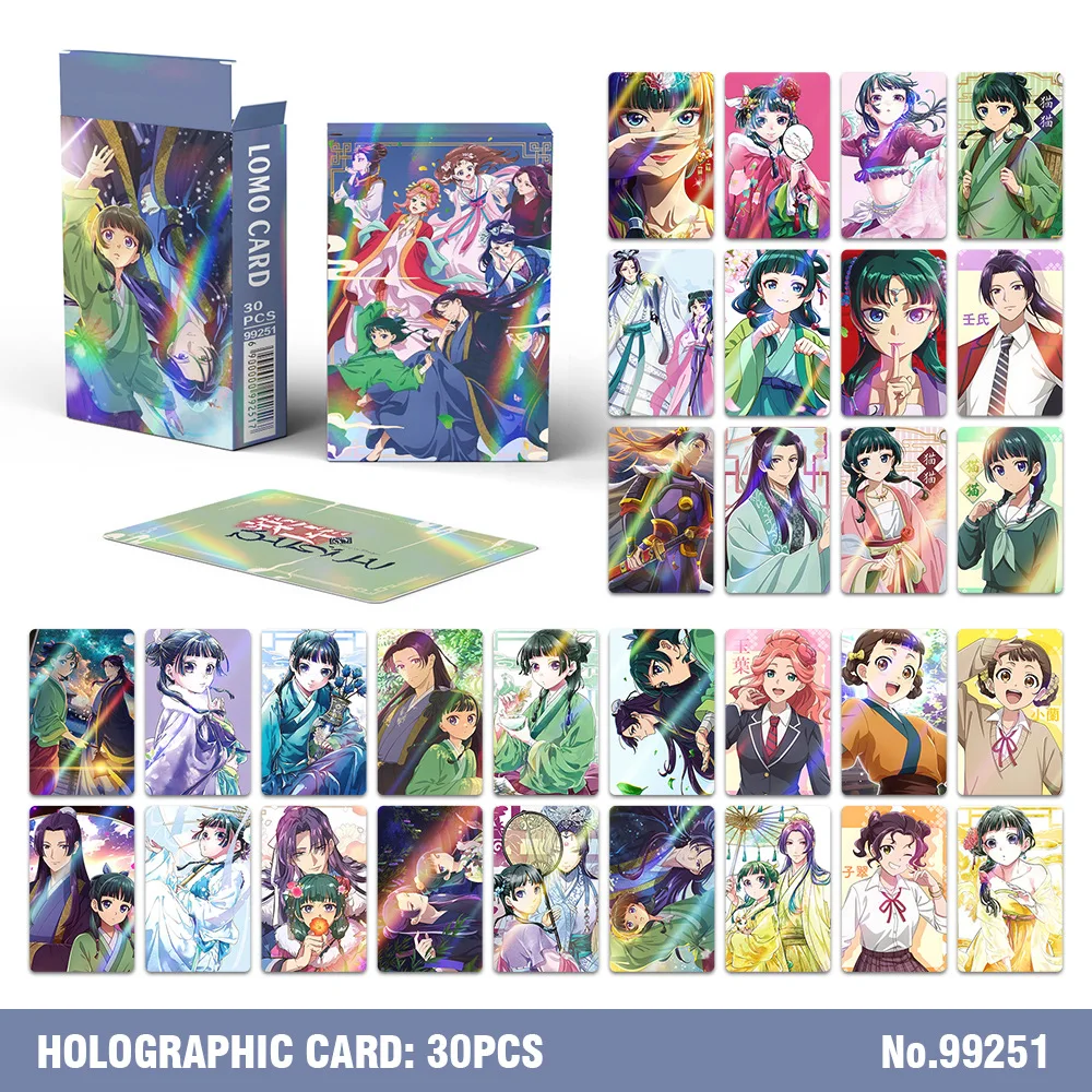 30 Stück The Apothecary Diaries Anime Lomo-Karten mit Postkartenbox, Kartenspiele für Fans, Partydekoration, Kindergeschenk, Spielzeug – Detail 6