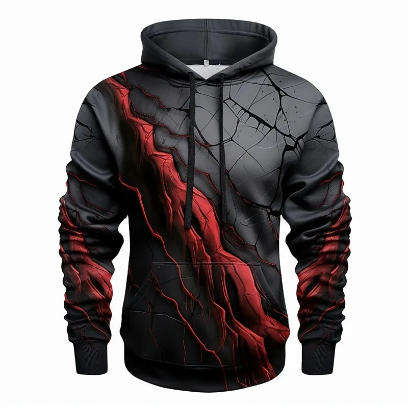 Men's Graphic Color Block Gothic Horror Crack Hoodie Hoodies Sweatshirt Fashion Daily Long Sleeve Vacation Sports Holiday Hooded