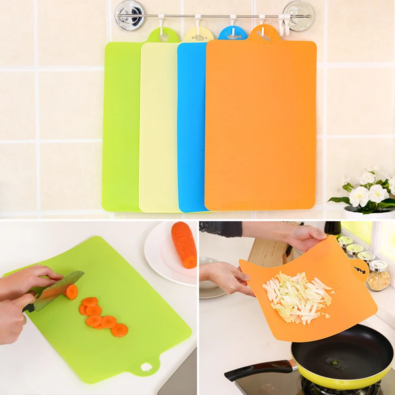 Non-slip Kitchen Plastic Chopping Blocks Flexible Vegetable Meats Food Chopping Board Vegetable Fruits Bread Cutting Boards