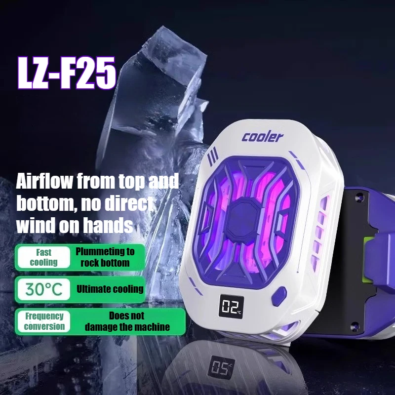 

F25 Phone Universal Cool Heat Sink with Temperature Display Semiconductor Back-clip Cooling Radiator for IOS Android PUBG Cooler