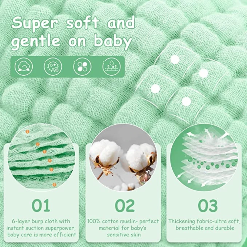 Muslin Squares baby Muslin Cloths-Washcloths Baby Face Towel 100% Cotton  Super Soft andAbsorbent Newborn Essentials Unisex