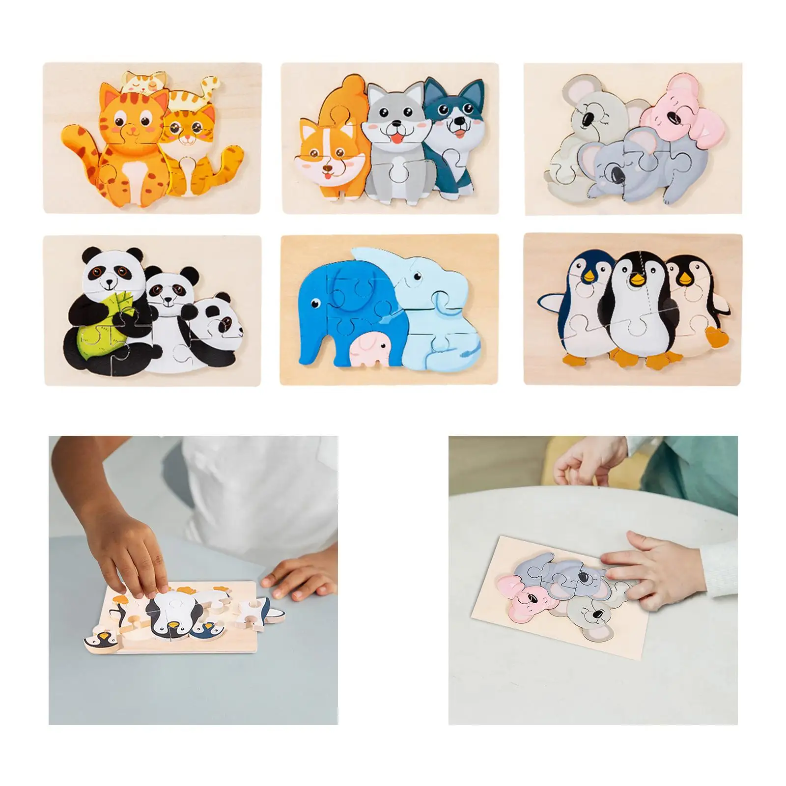 Animal Puzzles Educational Learning Toy for Children Preschool Girls