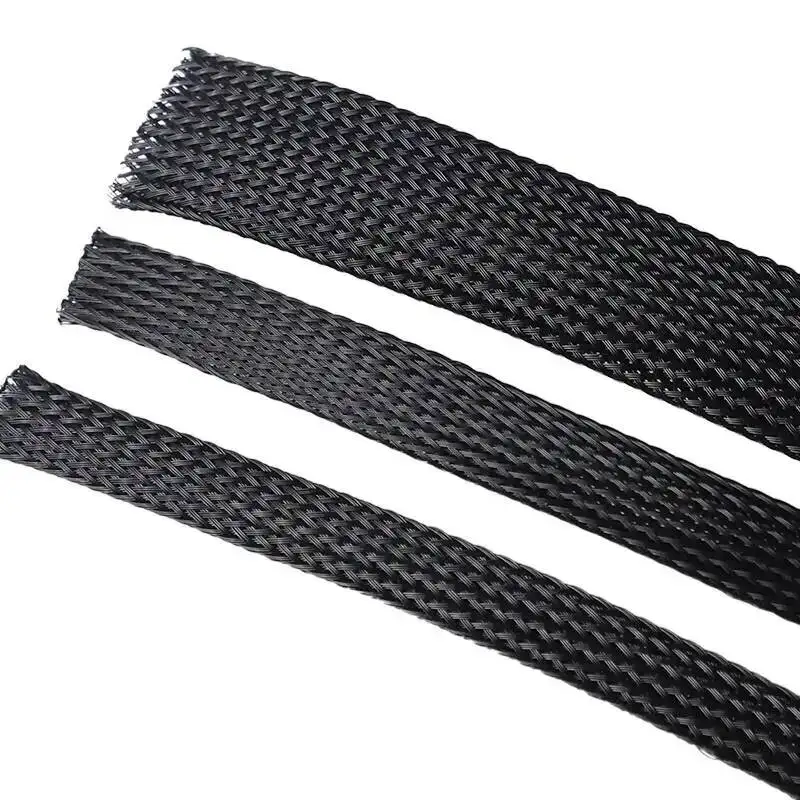 Black Cable Sleeve Insulated Braid Sleeving 4/6/8/10/12/16/20/25/30/40/50mm Tight Protection Expandable Wire Gland
