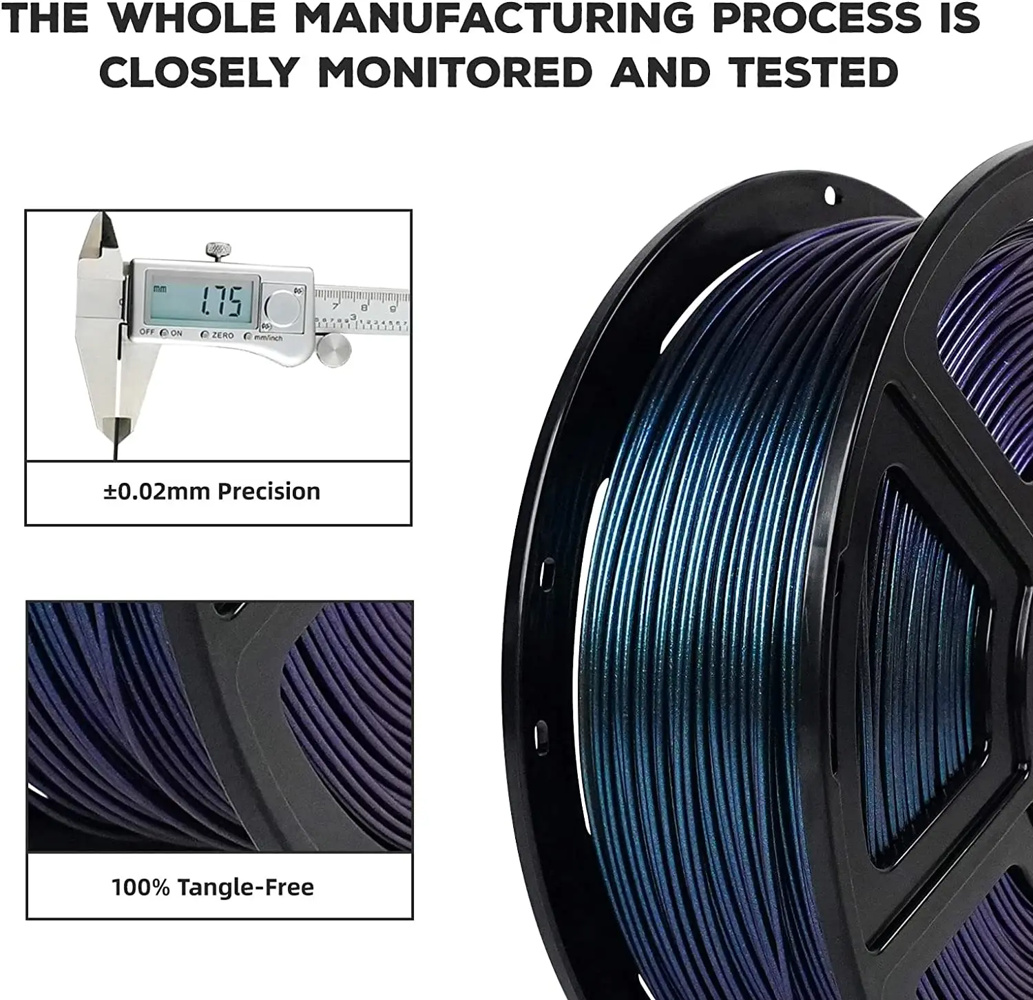 1KG 1.75mm Multicolor PLA Pro Color-Changing Filament for 3D Printing China Cutting/Moulding