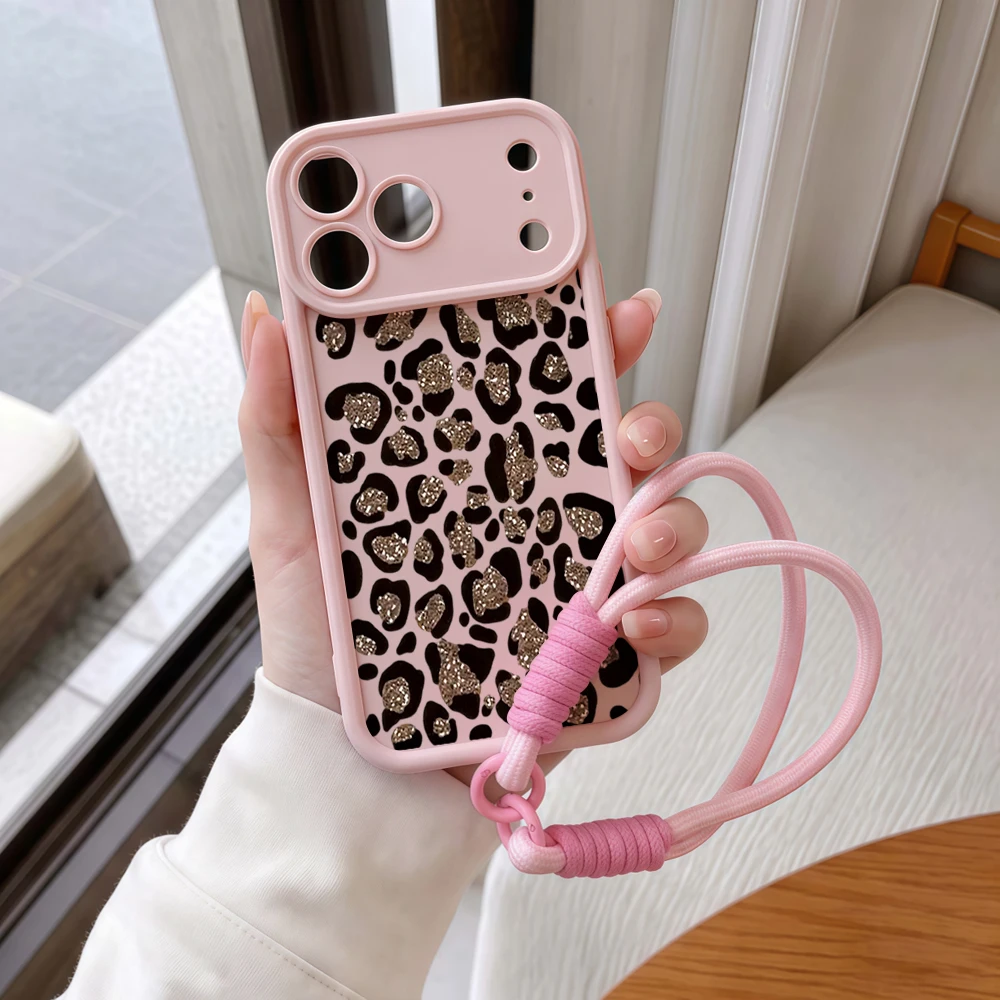 Handyhülle für Samsung Galaxy Note 20 S25 S26 Plus S24 FE S25 S24 Ultra A55 A56 5G Glitzer Leopardenmuster Lanyard Silikonhülle – Detail 8