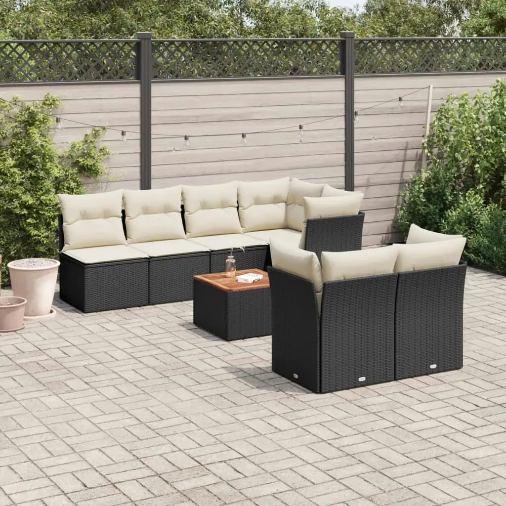 

Stylish Outdoor Black Garden Sofa Set Comfortable Cushions Modern Patio Furniture Easy to Assemble Durable Weatherproof Design