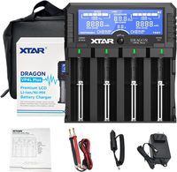 XTAR DRAGON VP4 PLUS 18650 Battery Charger Capacity Tester Checker Fast Charge Batteries Pack AAA AA C D Li-ion Battery Tester