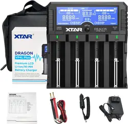 XTAR-comprobador de capacidad del cargador de batería DRAGON VP4 PLUS 18650, paquete de baterías de carga rápida AAA, AA, C, D, Li-ion