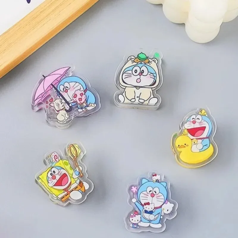 Папка с зажимом для переплета Doraemon, кавайная офисная папка, аксессуары для переплета, акриловый канцелярский зажим для школьных канцелярских принадлежностей