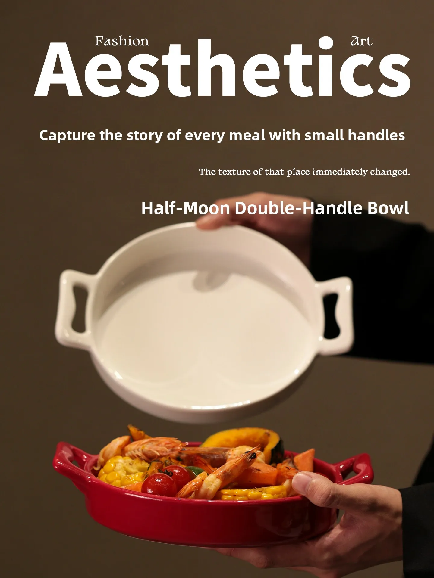 

Круглая однотонная тарелка JM Cerc с двумя ручками, пригодная для микроволновой печи и аэрофритюрницы, для риса, запеканок и выпечки, посуда для сервировки стола