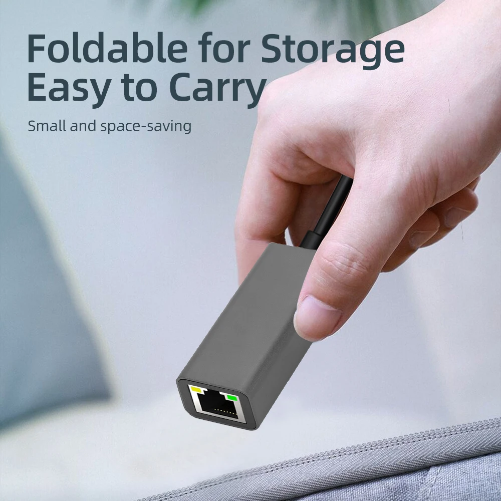 USB C-이더넷 어댑터 알루미늄 합금 기가비트 USB 어댑터 (노트북, 맥북 프로, 닌텐도용) 1000Mbps USB 랜 RJ45 네트워크 카드