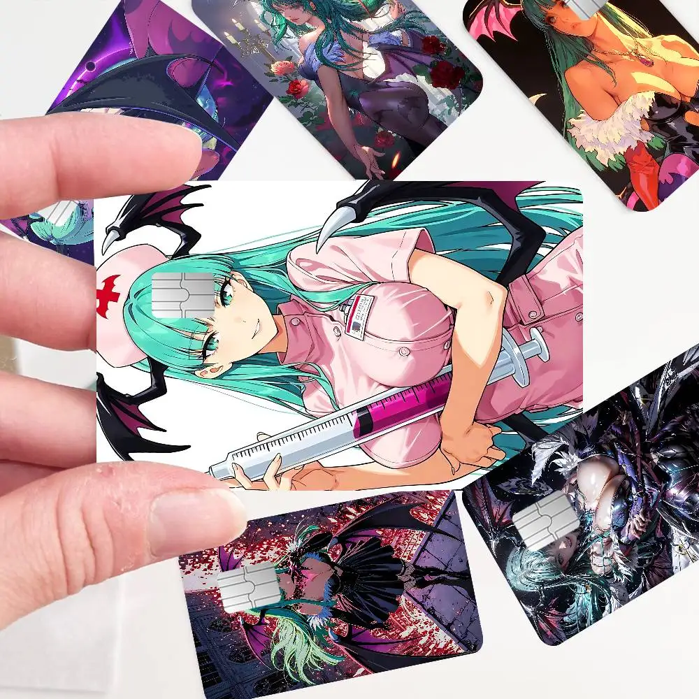 Chica juego m-morrigan Aensland cubierta de película mate pegatina de piel para tarjeta de crédito tarjeta de autobús de débito banco