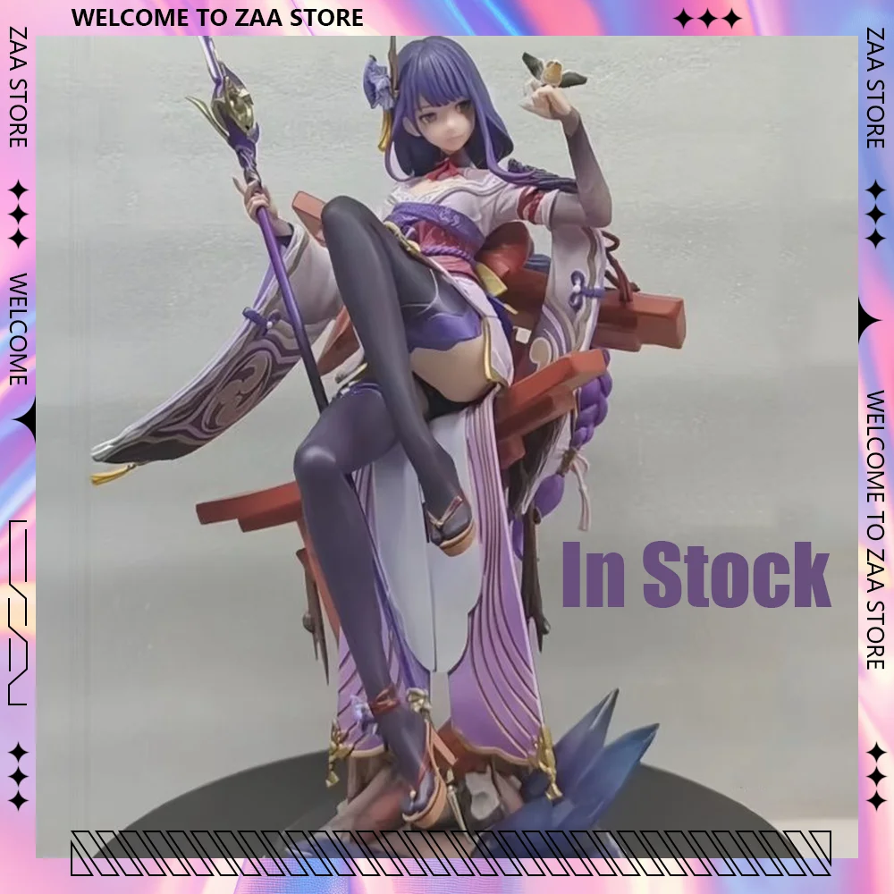 32 centimetri Gioco Genshin Impact Figura Raiden Shogun Figura Ragazza Sexy Beelzebul Figurine Pvc Postura Seduta Collezione Statua Giocattolo Regalo