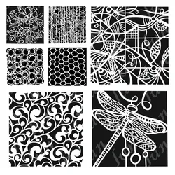 Layered Stencils 2023 New Swirling Waves Dragonfly Stencils Diy Molds Scrapbooking Paper Card Making Crafts Template Handmade