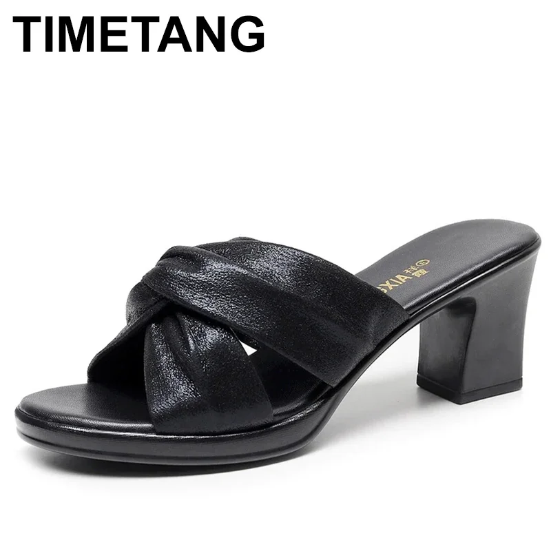 Woman\'s Fashion Crystal Platform Sandals Women Peep Toe Casual Slippers Summer New Shoes on Heels Outdoor Black High Heel Slides