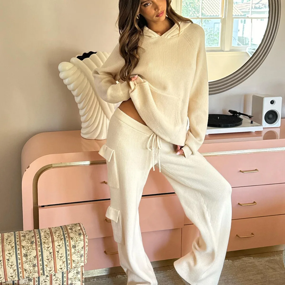 

Two Piece Sets Pant Set Tracksuit Women Jogger Y2k Sweatshirts Autumn Winter Sports Elastic Waist Streetwear Pants Matching Sets