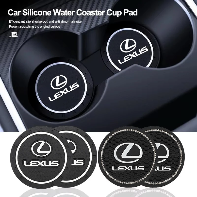 2 قطعة سيارة كوستر وسادة عدم الانزلاق كأس الماء حامل لكزس RX300 IS200 IS250 ES350 Ct200h UX250h NX300h RX350 ES300h GS #1