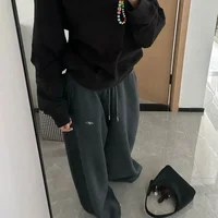 American Retro Hip-Hop Oversized Woman Black Casual Sweatpants Korean Streetwear Loose Jogging Pants High Waist Wide-Leg Pants - Image 6