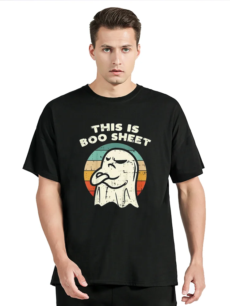 

This Is Boo Sheet Ghost Retro Halloween Costume Men Women T-Shirt Daily Four Seasons Tees Casual Graphic T Shirt