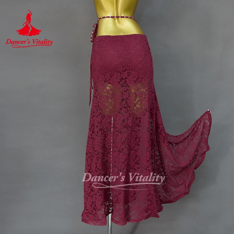New Belly Dance Performance Skirt for Women's Sexy Lace Long Skirt Adult Oriental Dancing Practice Clothing