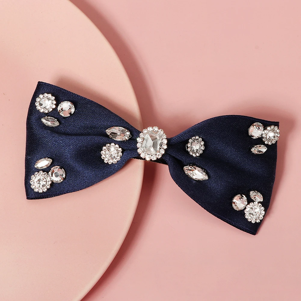 Fashion Bowknot Hair Clip Korean Big Bow Barrettes Rhinestone Headwear Kawaii Hair Accessories for Women Christmas Gift