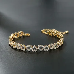 ZAKOL Shiny AAA Zircon Hollow Heart Bracelet for Women Wedding Party Accessory Aesthetic Jewelry Gift