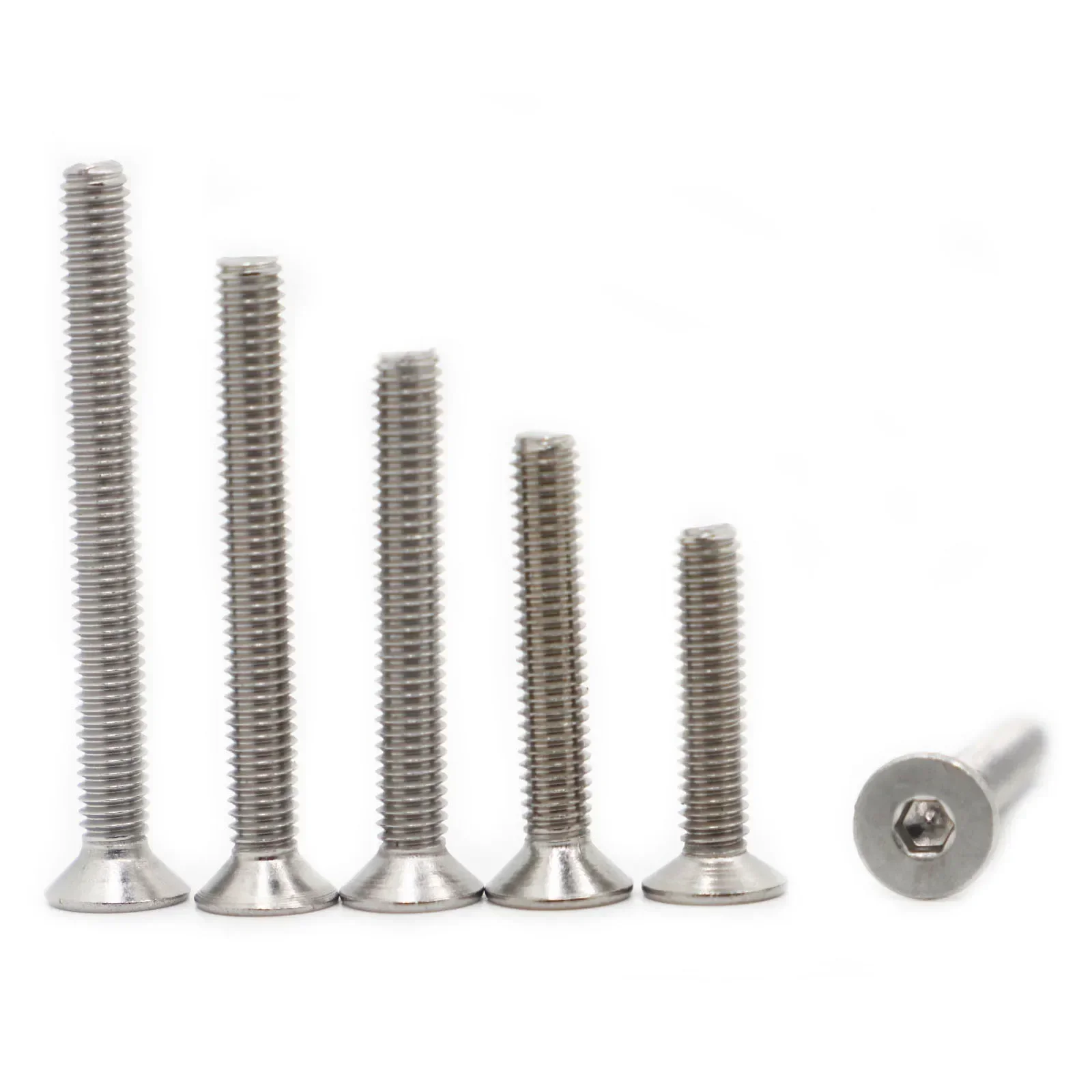 5-50pcs Allen Hexagon Screw DIN7991 M2 M2.5 M3 M4 M5 M6 M8 Stainless Steel 304 Hex Socket Flat Countersunk Head Screws