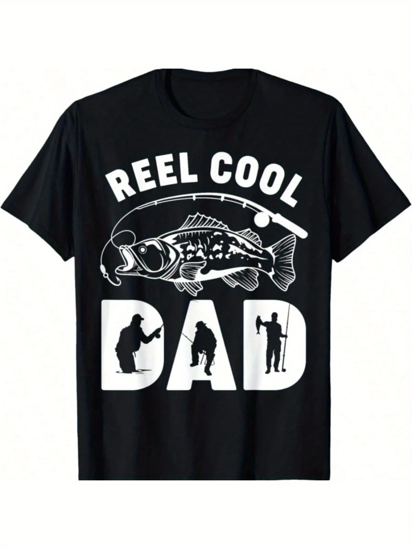

Interesting Fishing Reel Cool Dad T-Shirt Humorous Bass Design 100% Cotton Regular Fit Crew Neck Machine Washable Perfect for Dad