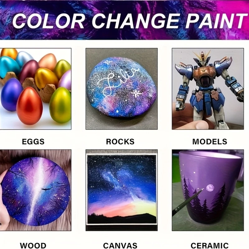 Acrylic Paint Set 6 Colors 50ml Art Supplies For Painting Canvas Wood Ceramic & Fabric Professional Artist Epoxy Resin Pigment