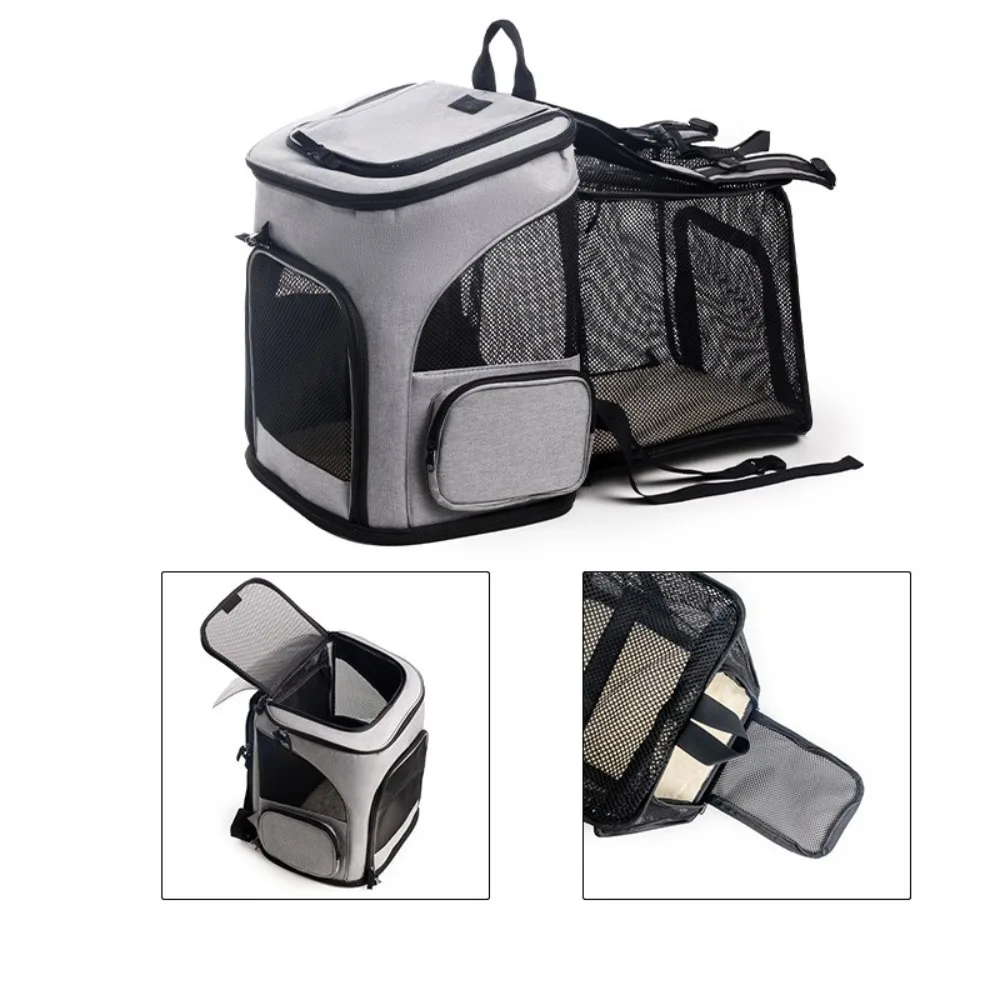 

New Expandable Out Puppy Backpack Large Capacity Foldable Pet Supplies Breathable Cat Backpack for Pet Carrier