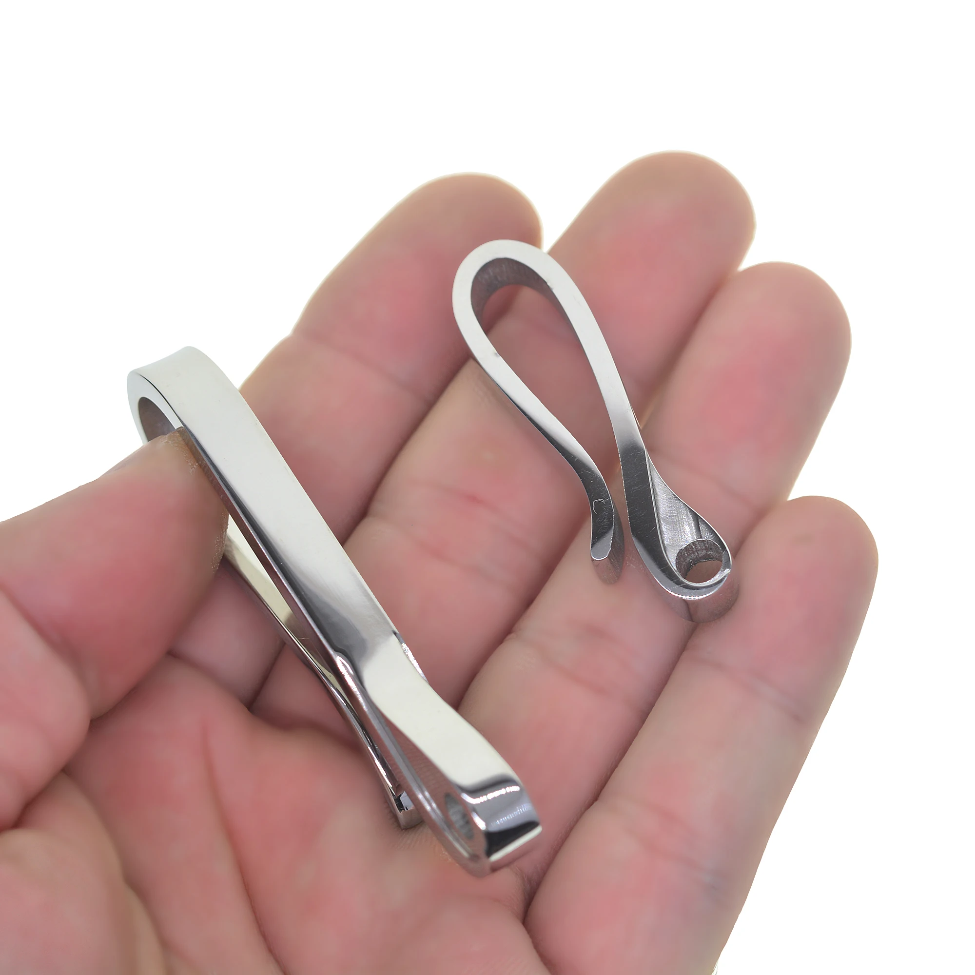 Unique one of a kind CNC Ti polished mirror stainless steel Japanese U hook mini shackle Keychain Gift FOB EDC DIY making