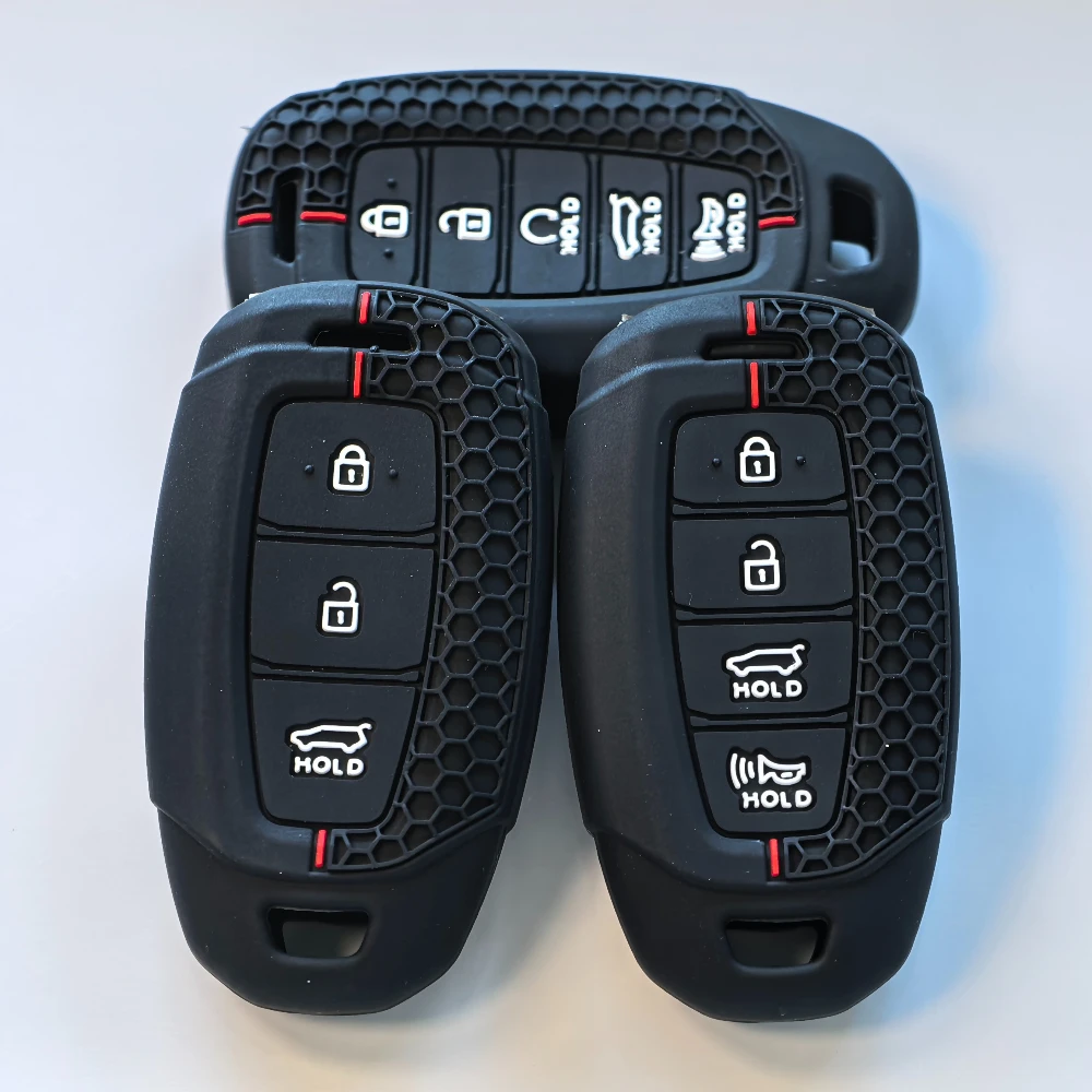 Silicone Car Remote Key Case Cover for Hyundai Palisade Limited 2020 Palisade SEL 2023 Elantra Sel Elantra Santa Fe Veloster