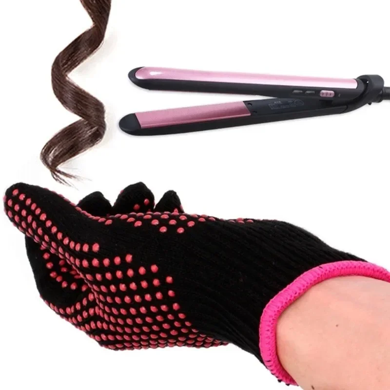 

Non-slip Gloves for Hairdressing Double Bead Perm Curling Iron Hair Straightener High Temperature Insulated Barbecue Gloves