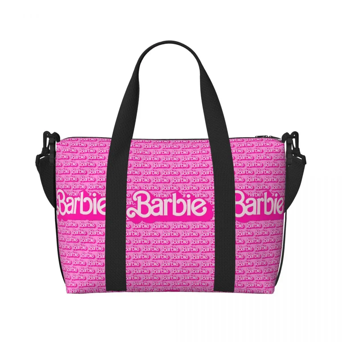 Custom Barbie Pattern Tote Bag Women Big Capacity Disney Gym Beach Travel Bags