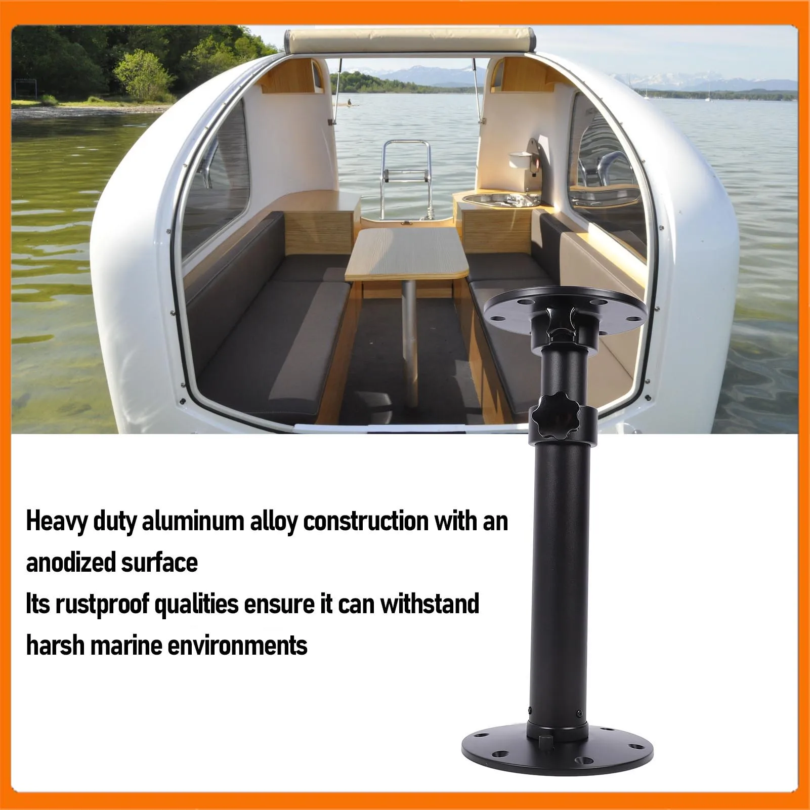 Marine Adjustable Table Pedestal RV Table Leg Heavy Duty Removable Easy To Assemble Aluminum Alloy for Campervan Yacht Deck