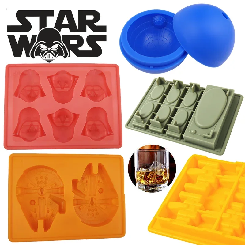 Star Wars Ice Cube Mould Food Grade Silicone Molds Cartoon Creative DIY Whiskey Cocktail Ball Tools Kitchen Baking Supplies