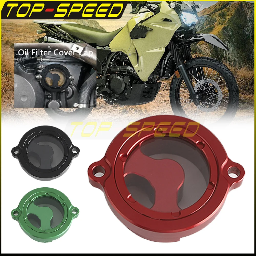 

Aluminum Oil Filter Cover Cap Guard For Kawasaki KLR650 KLR 650 KLR-650 1987-2022 Motorcycle Engine Oil Filter Cover Cap Green