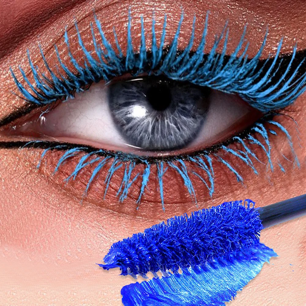 Natuurlijke Kleur Mascara Langdurige Blauw Wit Groen Roze Zwarte Wimper Niet-Vlekkerige Snel-Droge Curling Verbeterde Volume Oogmake-Up