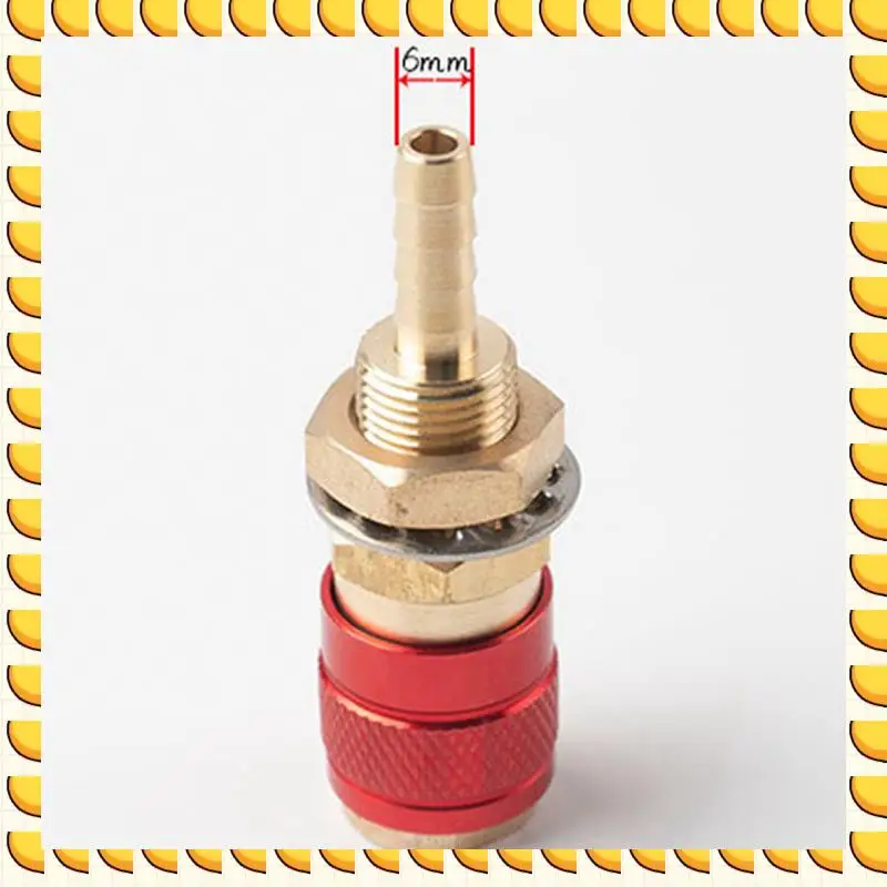 

BAAU 4 шт. 6 мм с водяным охлаждением, адаптер для газа и воды с воздушным охлаждением, быстрый разъем для вилки сварочной горелки MIG TIG, синий + красный