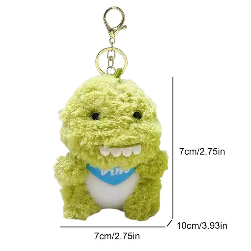 Porte-clés en peluche dinosaure créatif pour sac à dos, beurre de dessin animé doux et mignon