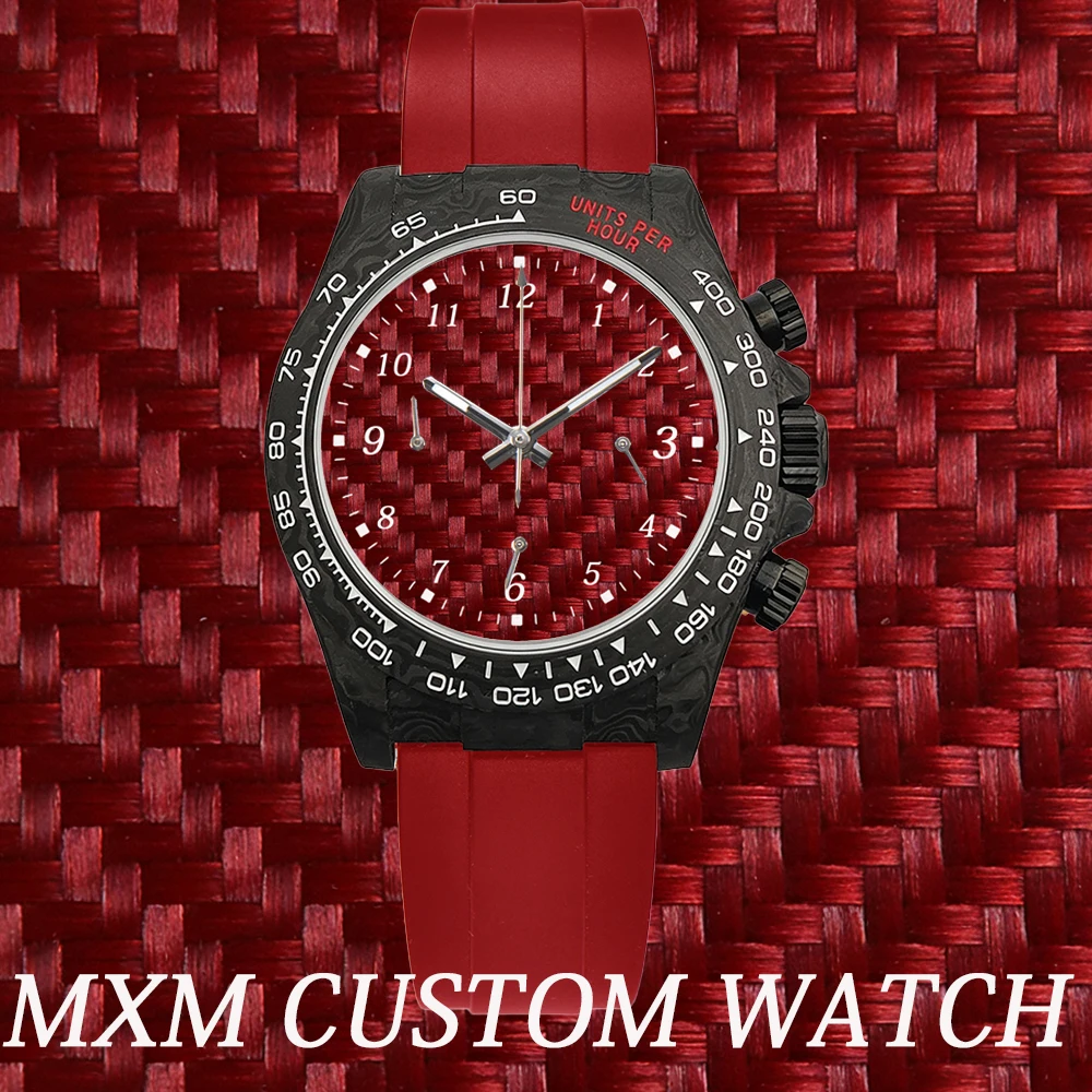 

Luxury Sports carbon fiber Watch Sapphire Glass 316L stainless steel waterproof for men's watches with VK63 watch movement