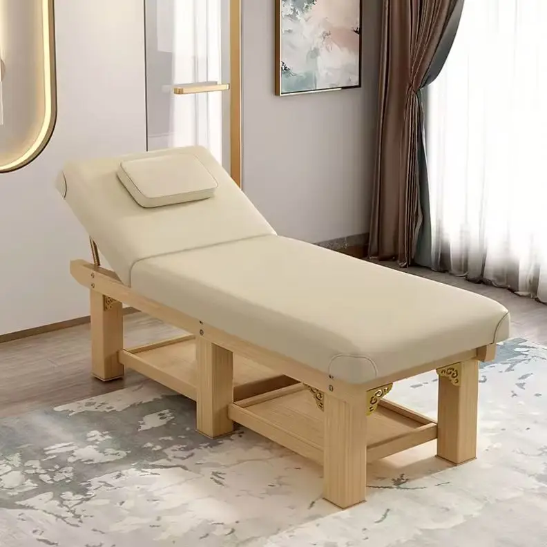 Portable Modern Adjustable Wood Frames Table Body Spa Facial Beauty Salon Massage Bed